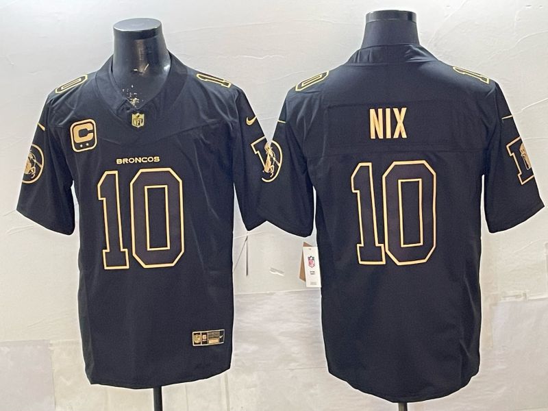Men 2026 Denver Broncos #10 Nix black gold three generations Nike Limited NFL Jersey style 001->denver broncos->NFL Jersey